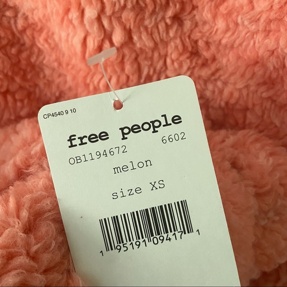 FREE PEOPLE CORAL TEDDY FAUX FUR JACKET NWT - Picture 8 of 10